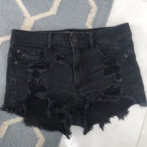 Black american eagle jean shorts